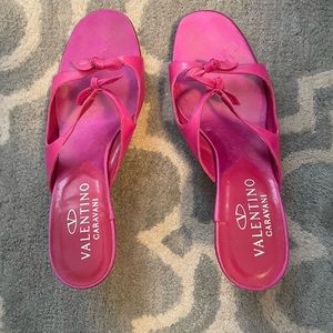 Valentino pink bow sandals from the 90s.
